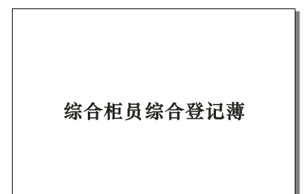 综合柜员综合登记簿