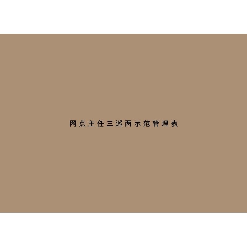网点主任三巡两示范管理表
