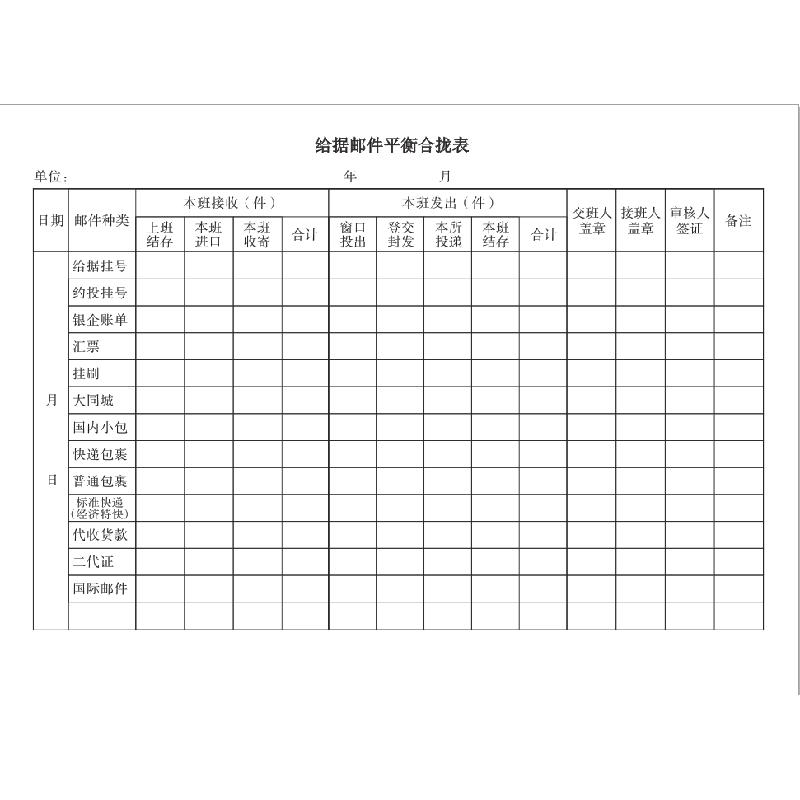 给据邮件平衡合拢表   那坡版